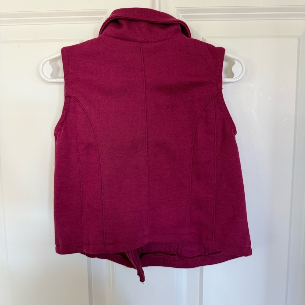 Super Cute Burgundy Edgy Toddler Girl Vest - Size 3t - Picture 3 of 4